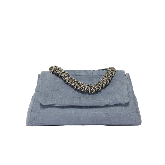 Borsa Sveva Longuette Twilight a spalla in nabuk stampa cocco