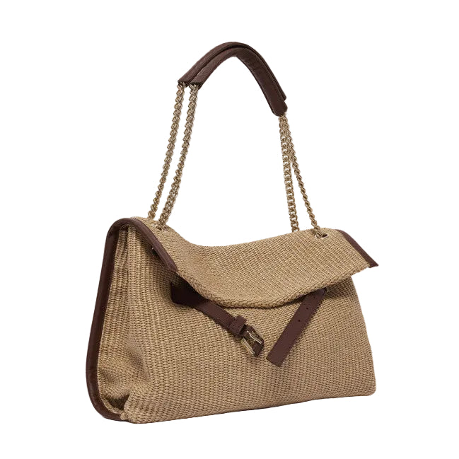 Borsa Venus Zanzibar Midi a spalla in tessuto e pelle