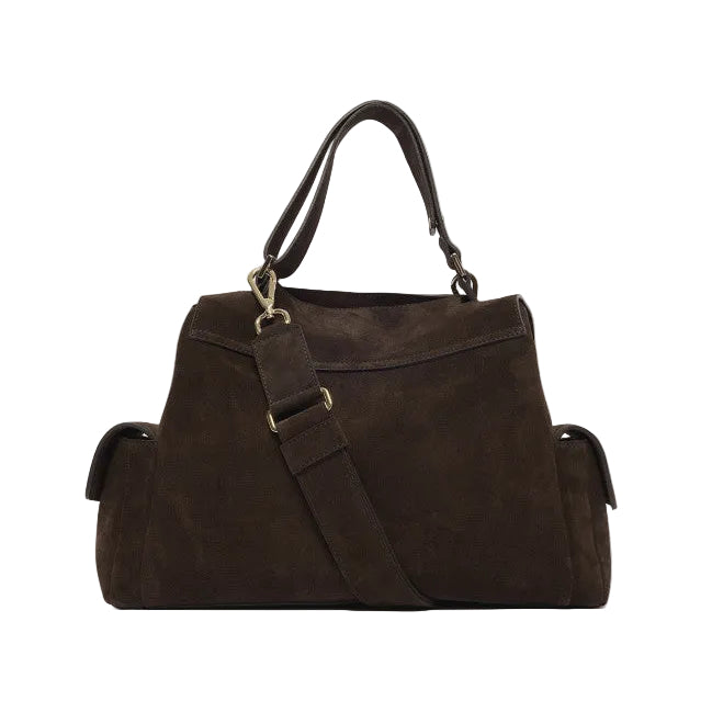 Borsa Sveva Peach Cargo Midi a spalla in suede