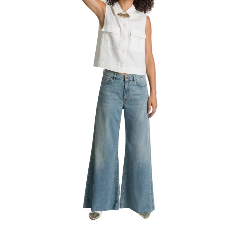 Pantalone Wide Leg in Denim