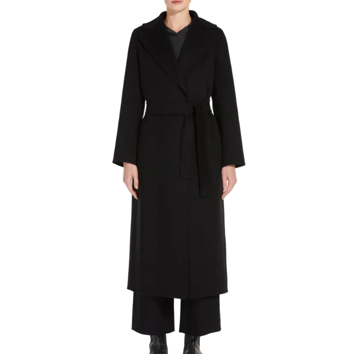 Cappotto a vestaglia in drap di lana Poldo