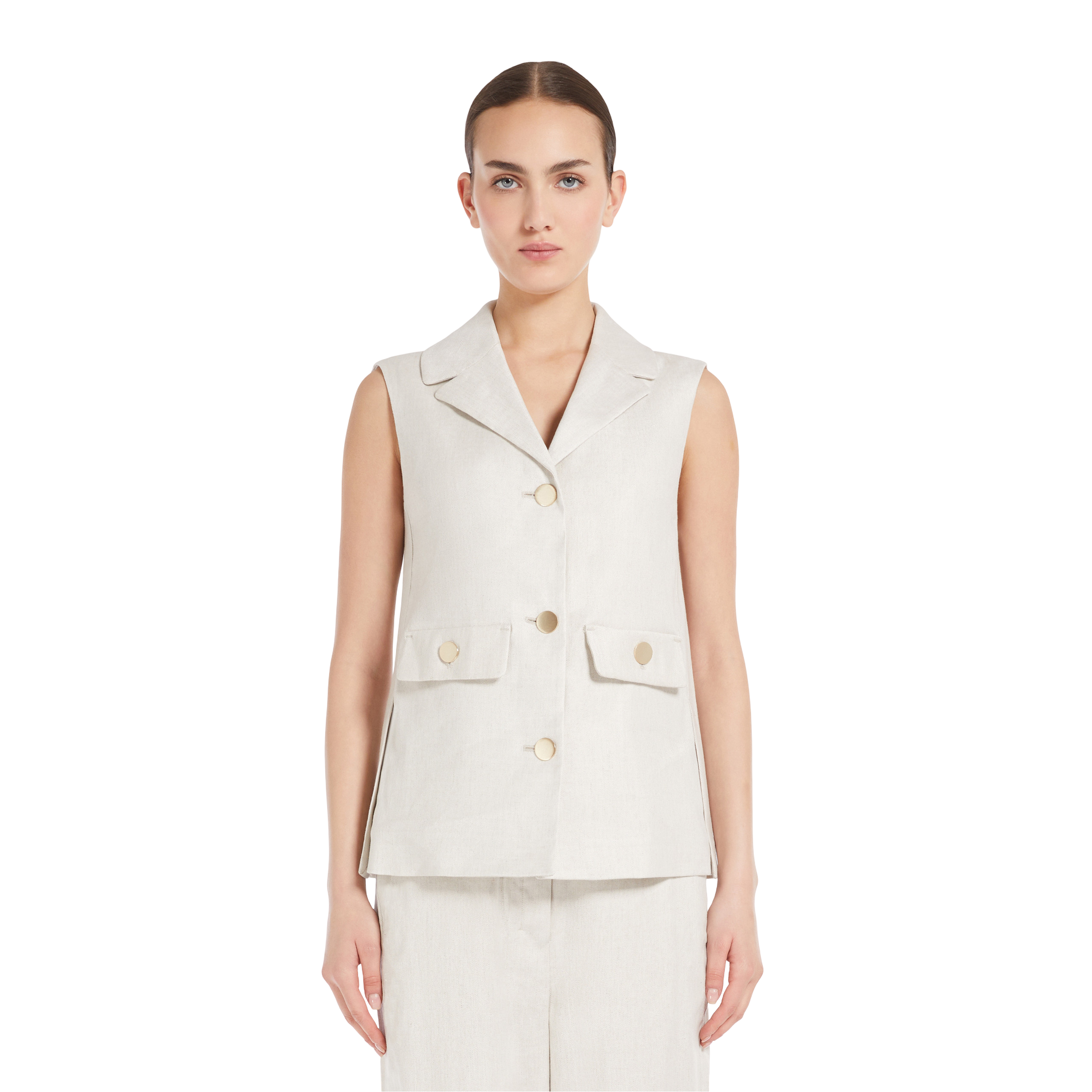 'S Max Mara Giacca gilet in lino stretch