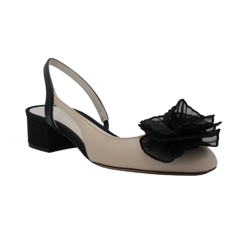 Roberto Festa Slingback in pelle con fiore Antoine