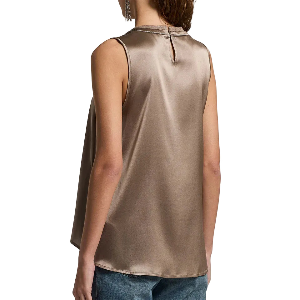 Top in raso di seta stretch