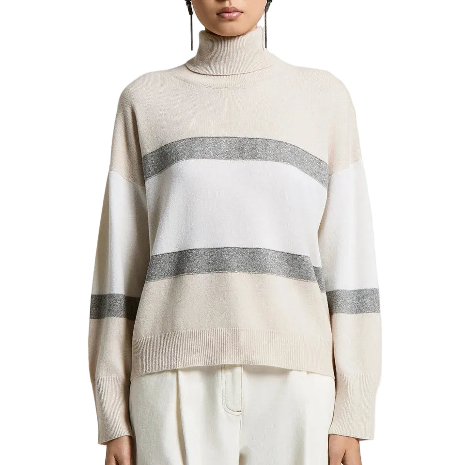 Maglia in lana seta, cashmere e lurex