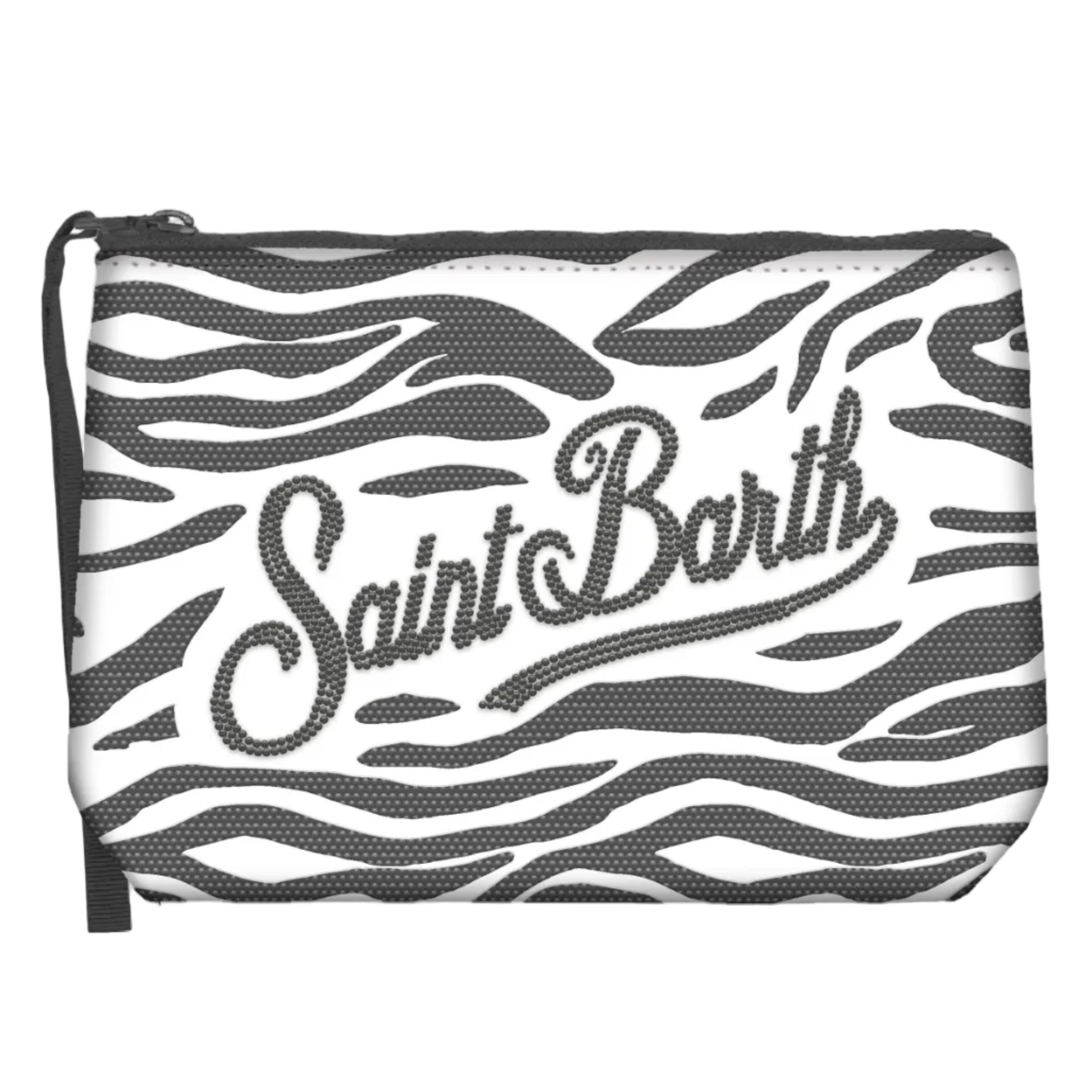 Pochette Aline con Fantasia Zebra con Strass Applicati