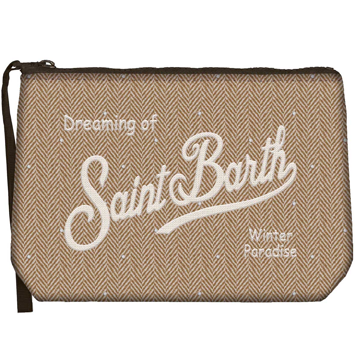 Pochette Aline Wool in Fantasia Herringbone E Strass