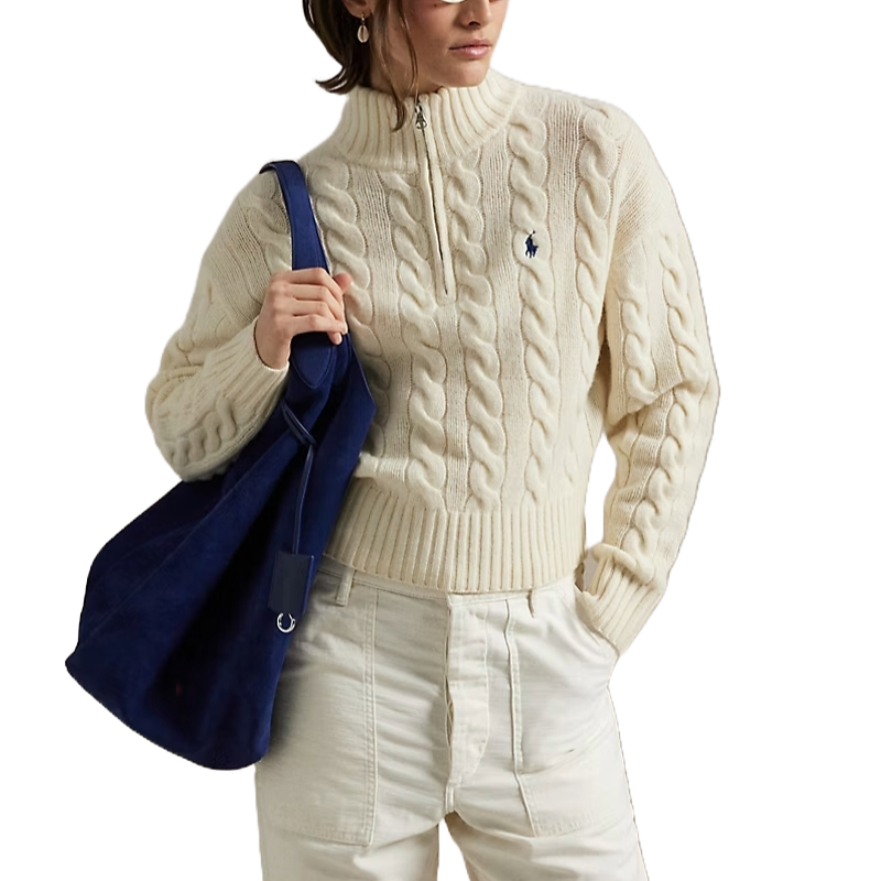 Polo Ralph Lauren Maglia in Lana e Cashmere a Trecce