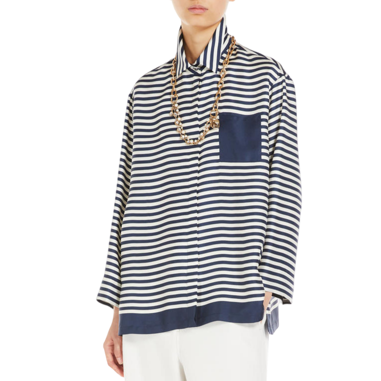 'S Max Mara Camicia in twill di seta stampata