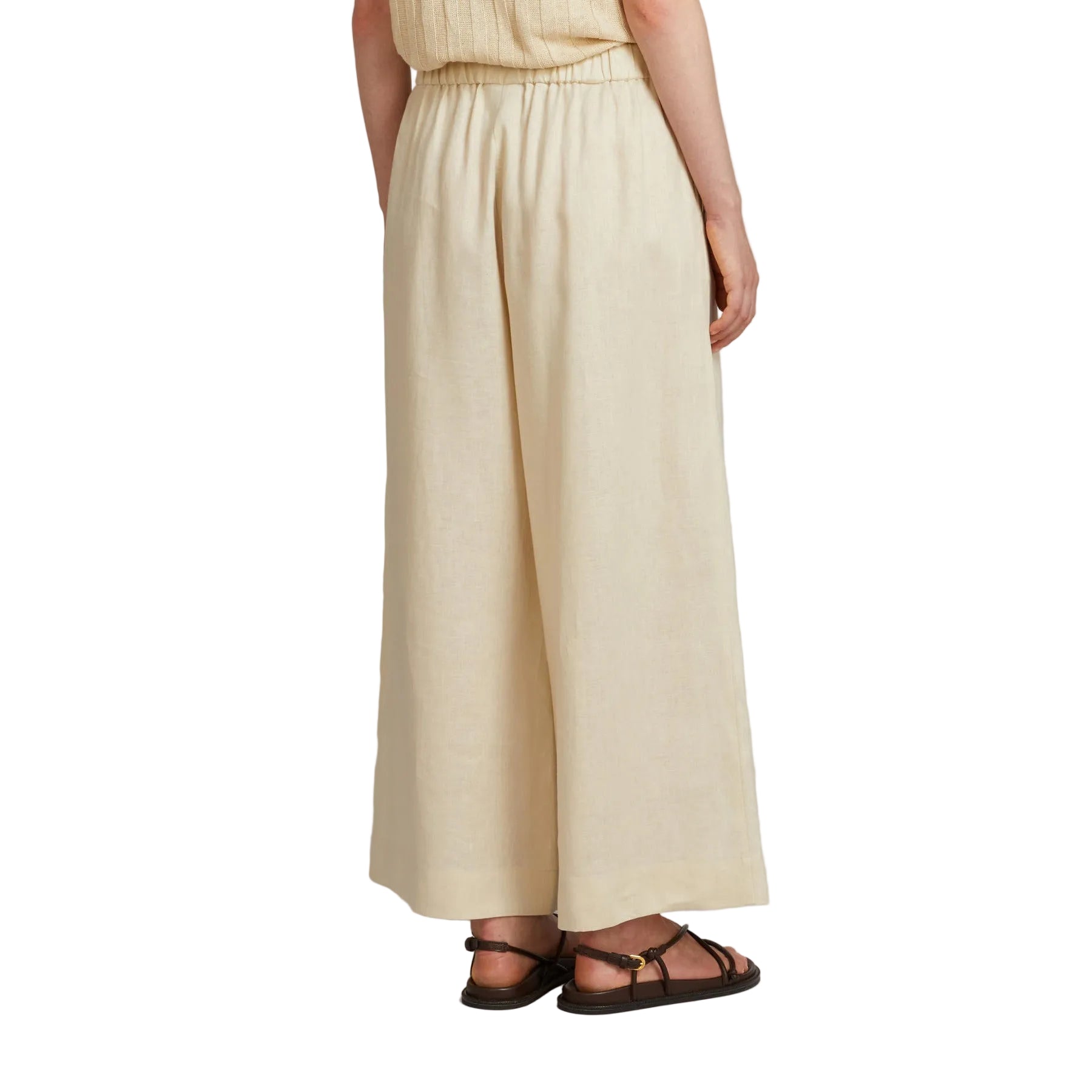 Pantalone a Righe in Lino Canneti