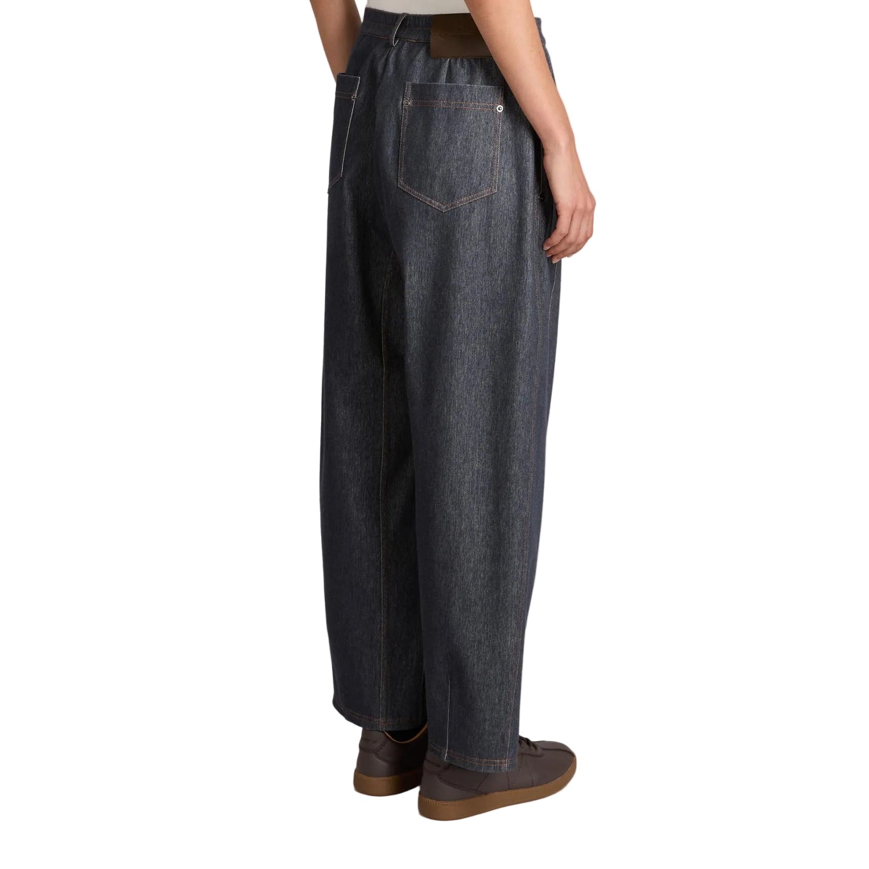 Pantalone barrel leg effetto denim Bevanda