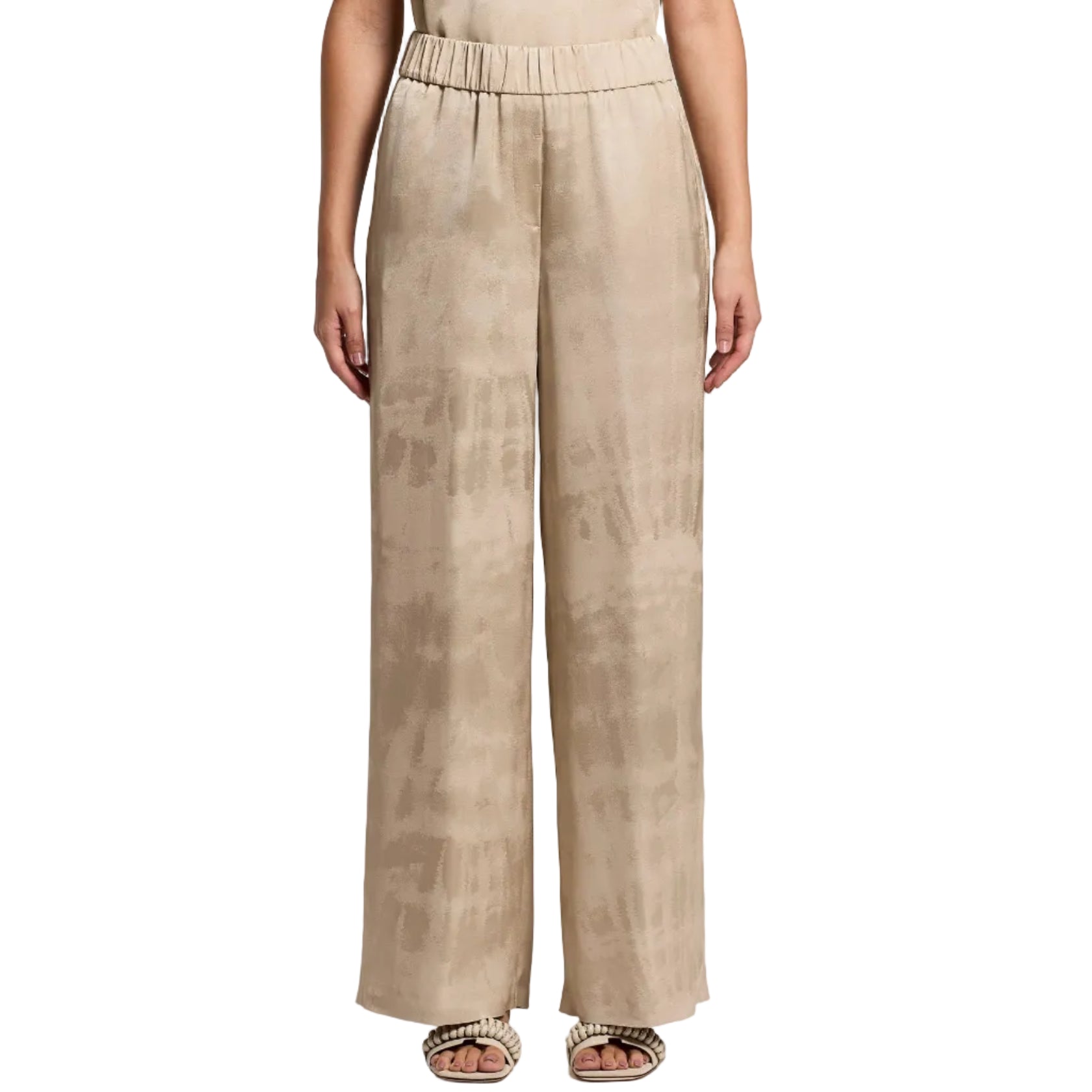 Pantalone in fluida viscosa jacquard