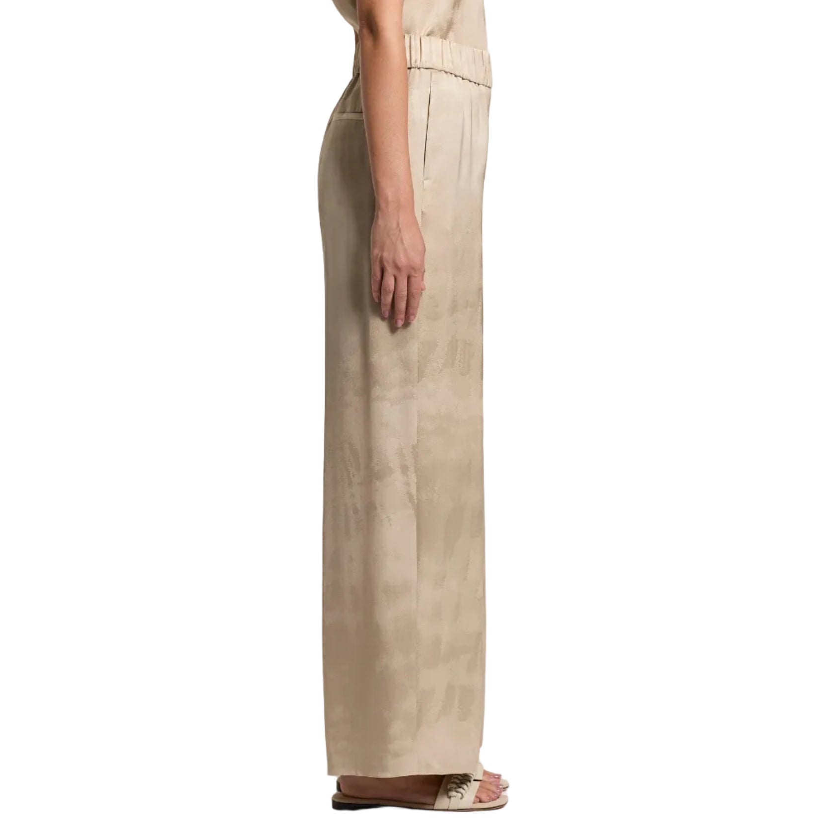 Pantalone in fluida viscosa jacquard
