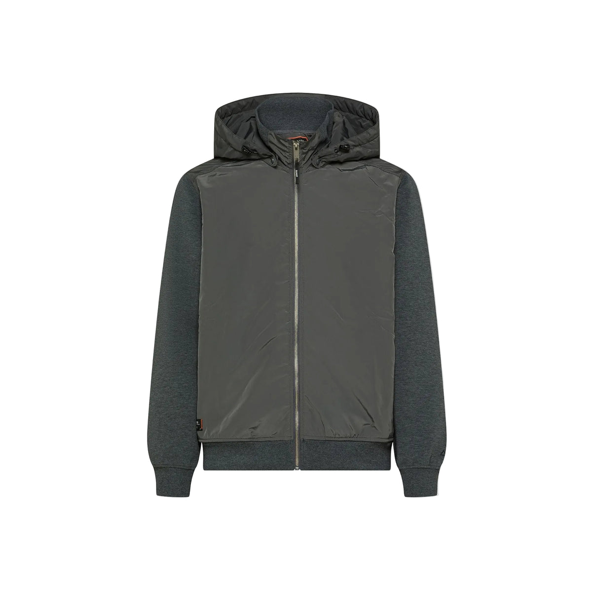 Felpa in cotone e nylon con zip grigio scuro