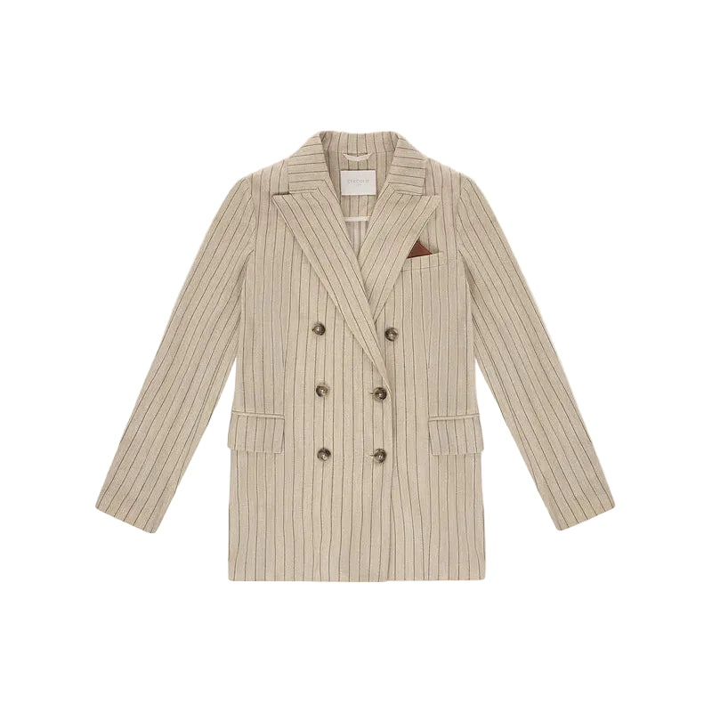 Giacca doppiopetto striped herringbone
