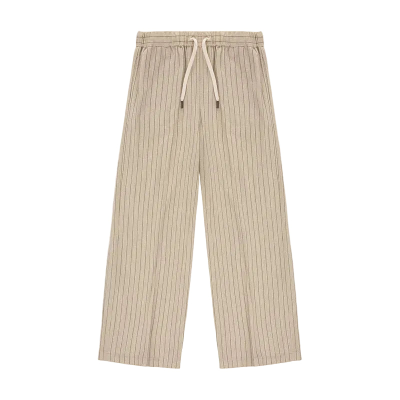 Pantalone wide leg striped herringbone