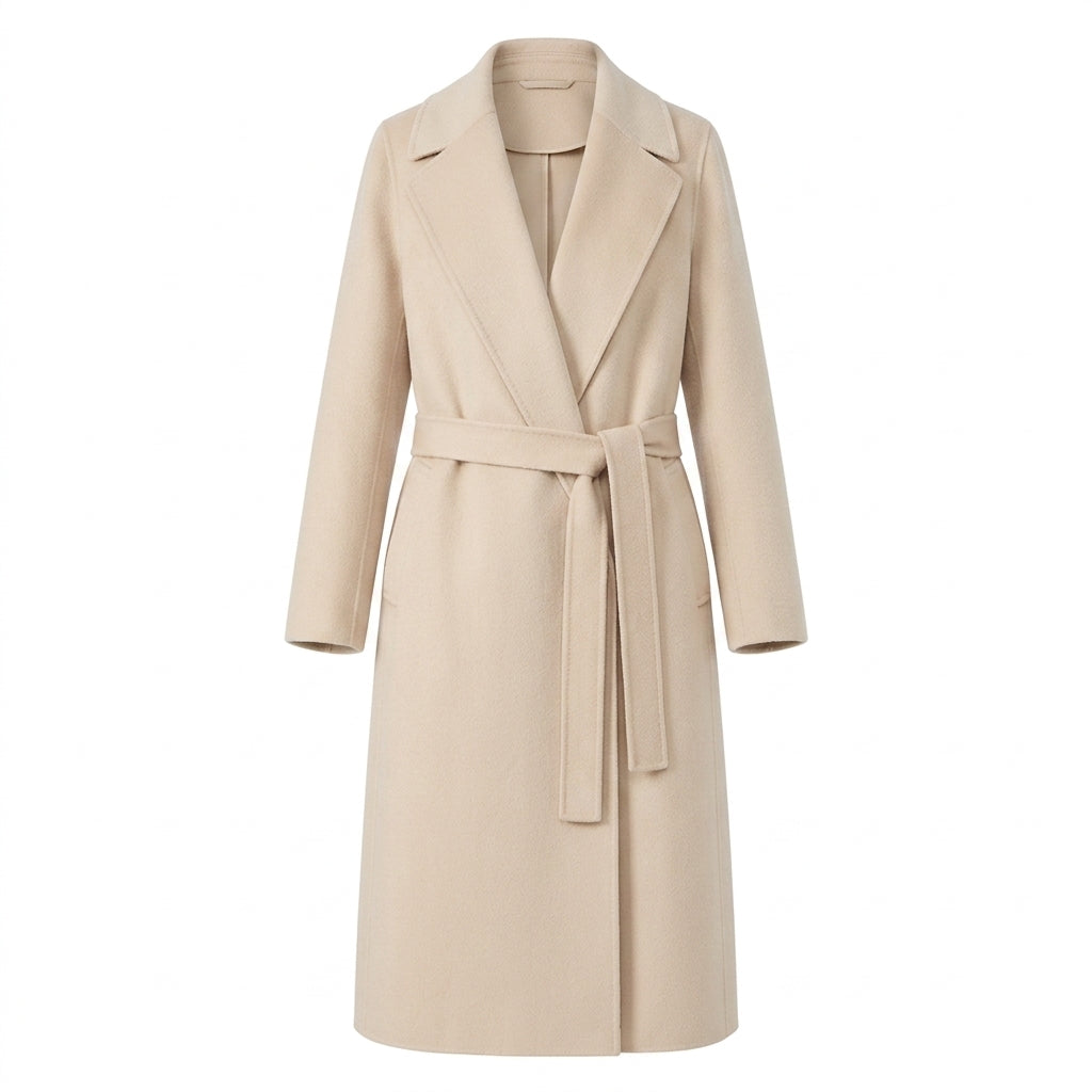 Cappotto a vestaglia in drap di lana Poldo