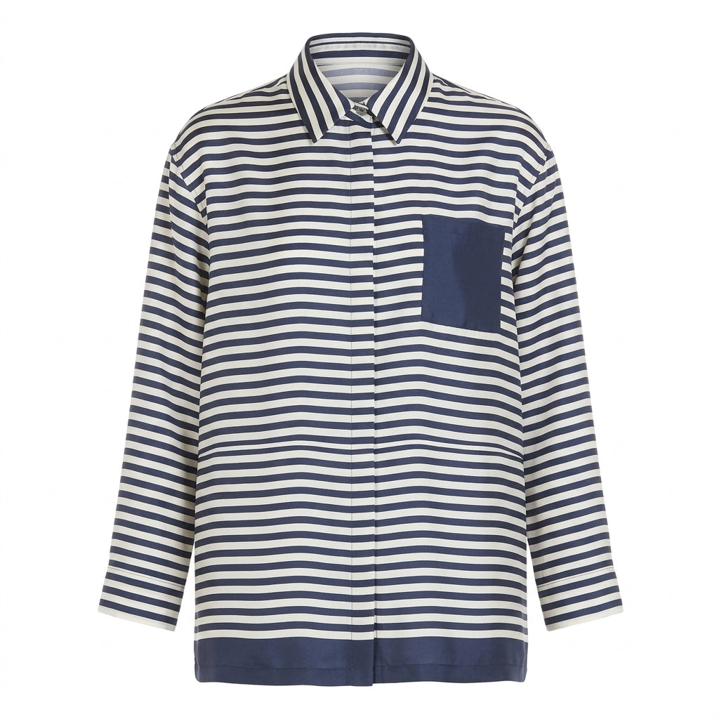 Camicia in twill di seta stampata