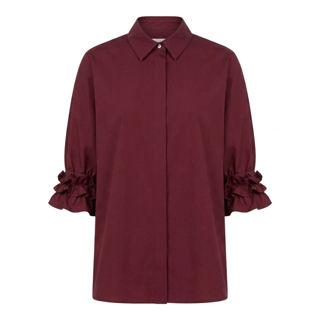 Camicia in popeline di cotone Nebbie