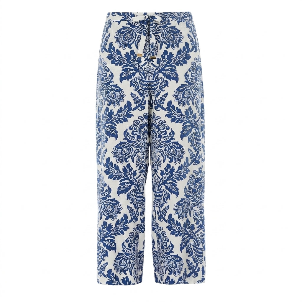 Pantalone in popeline stampato