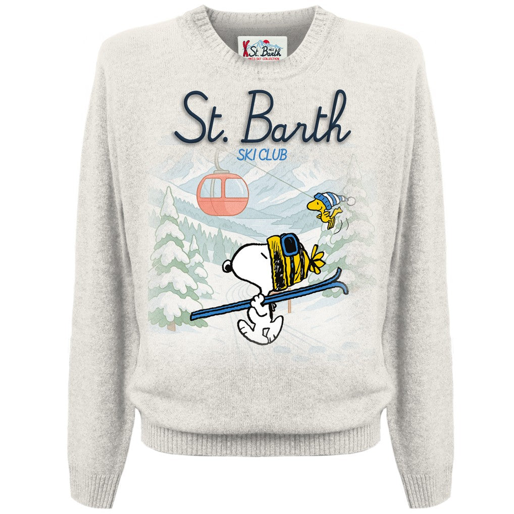 Maglia girocollo Heron con intarsio e ricamo