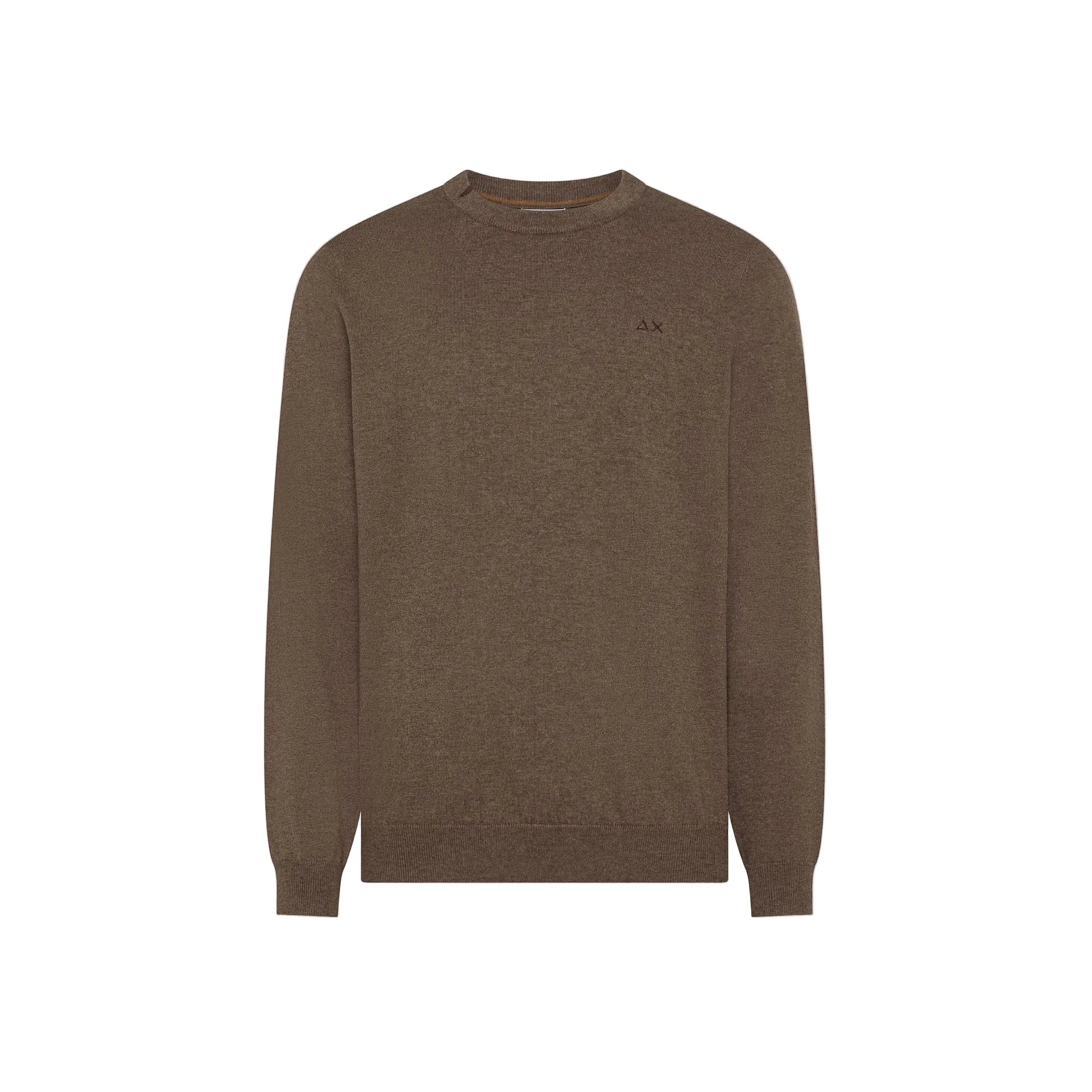 Maglia girocollo in cotone e lana