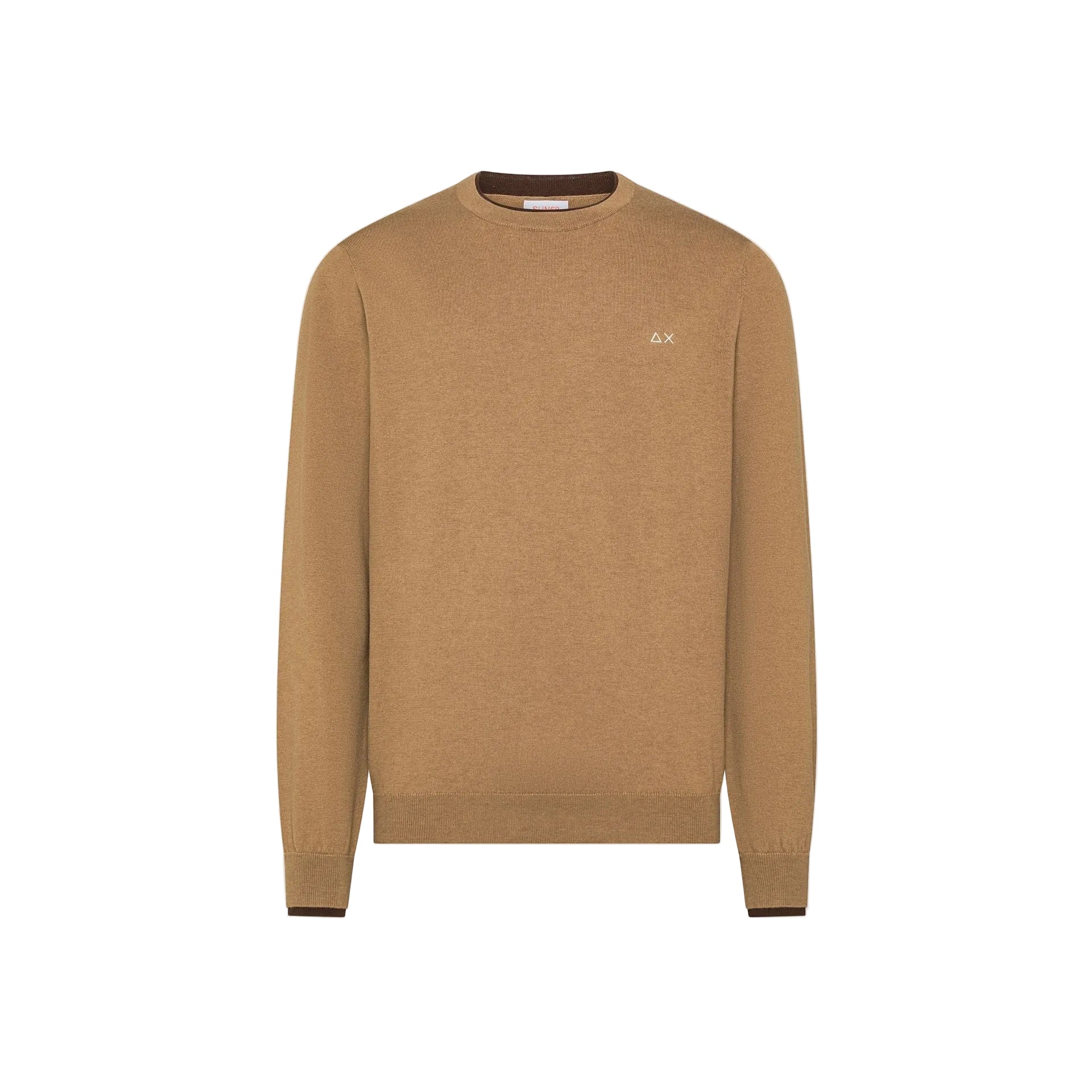 Maglia girocollo in cotone e lana