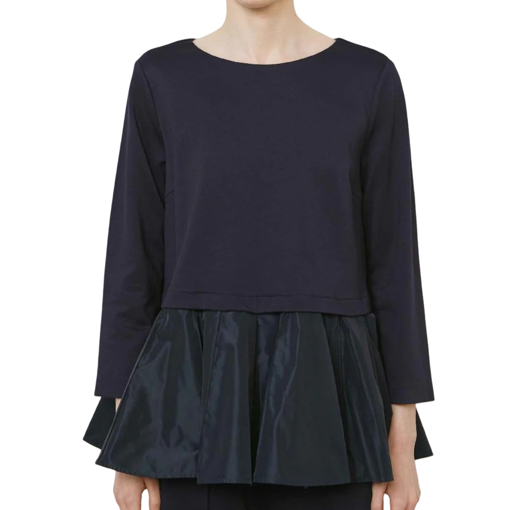 Meimeij Blusa a Manica Lunga con Fondo Arricciato