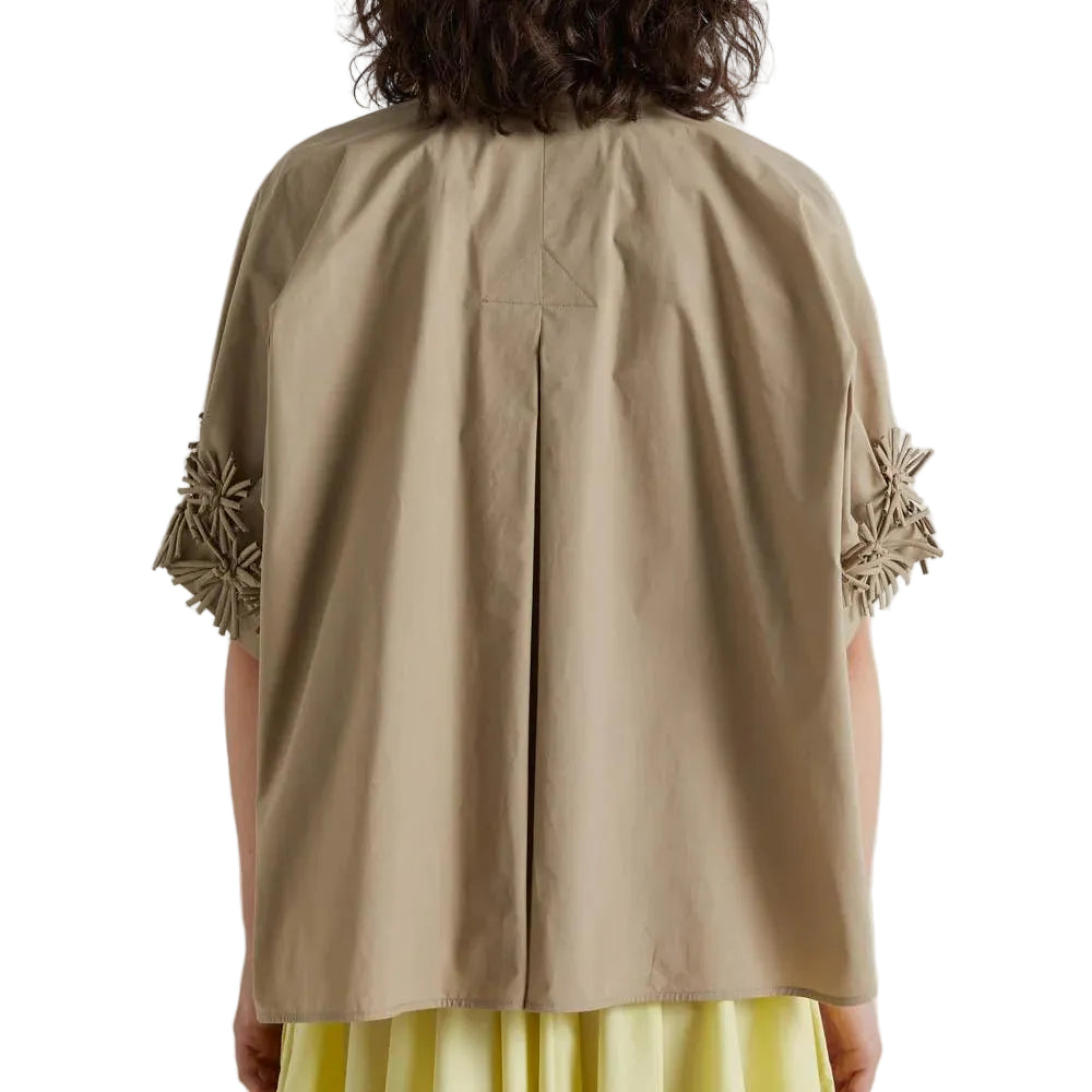 CAMICIA IN POPELINE DI COTONE CON APPLICAZIONI