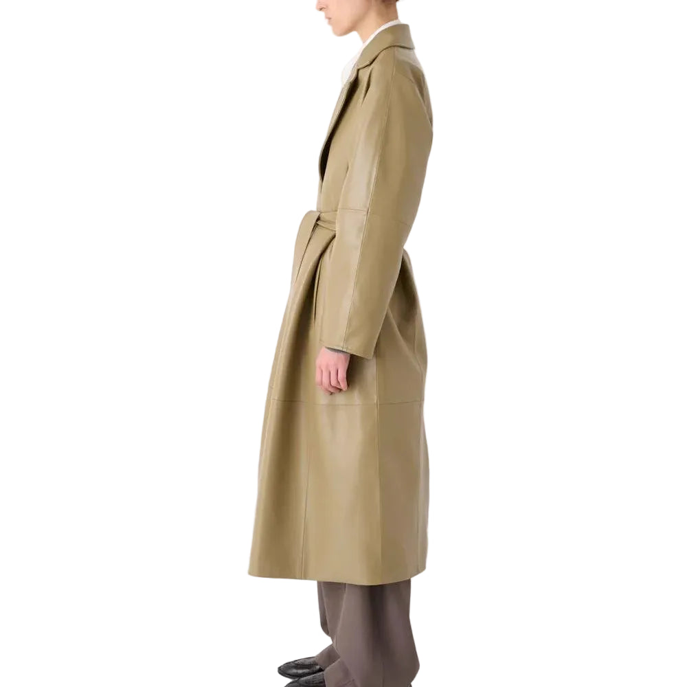 TRENCH LUNGO IN ECOPELLE