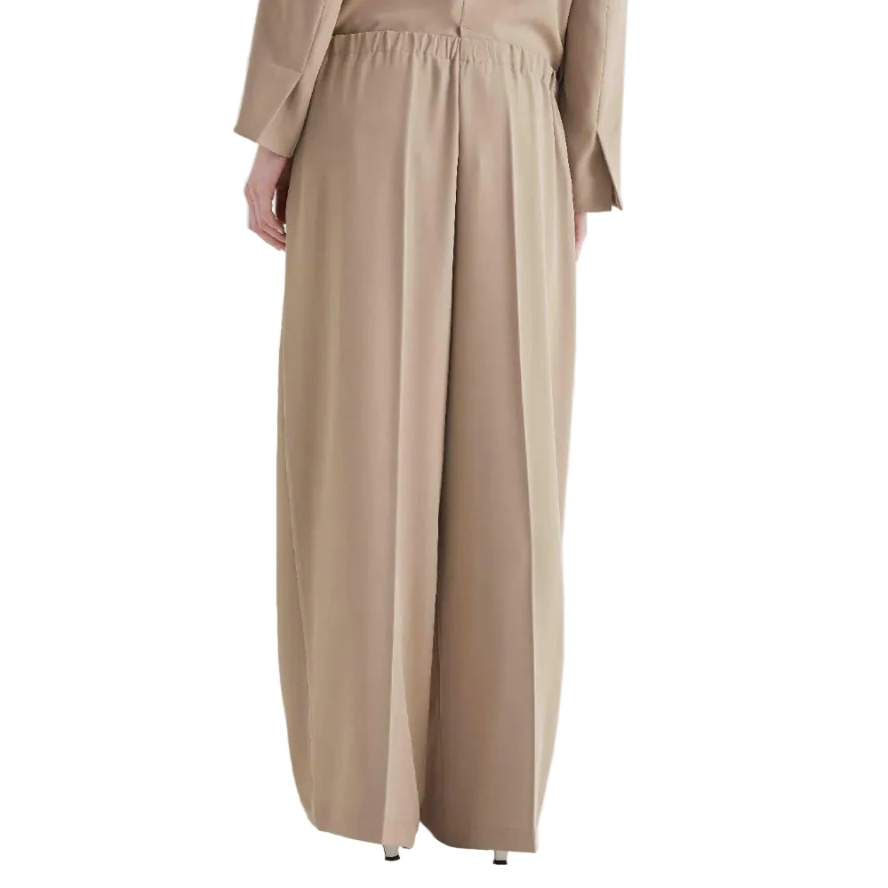 PANTALONE A GAMBA LARGA CON PIEGHE SUL DAVANTI