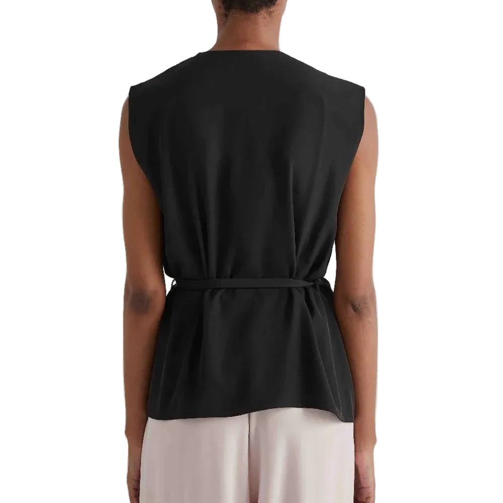Gilet a Fazzoletto con Cintura in Vita
