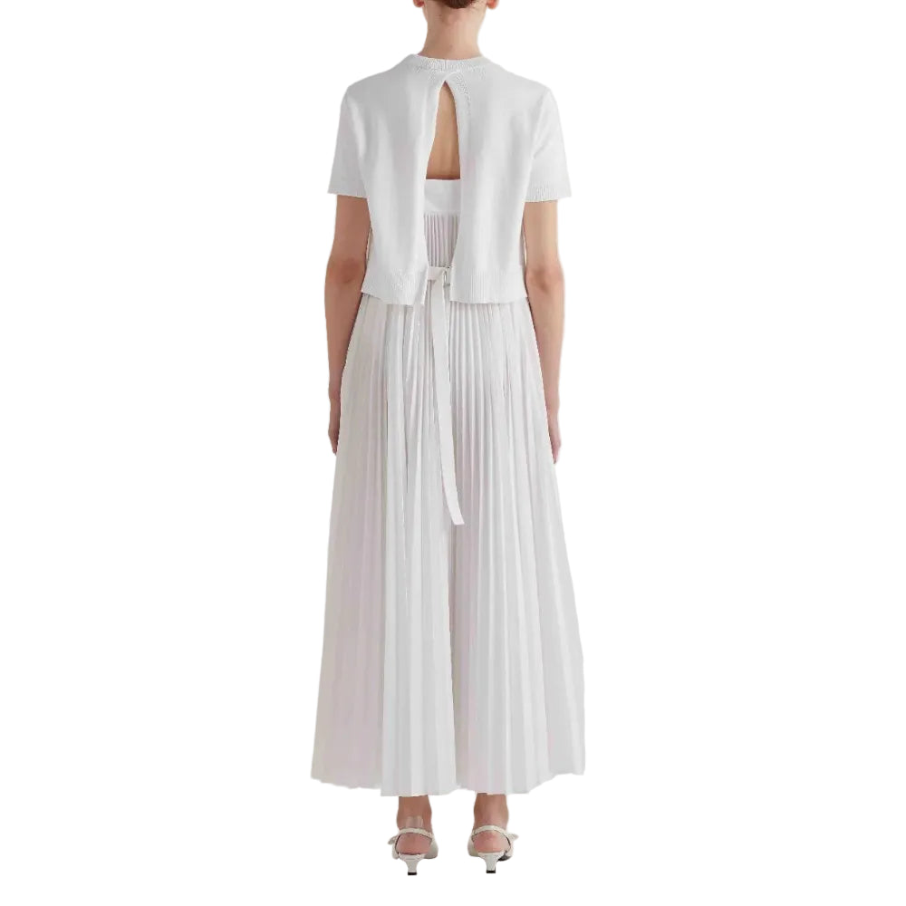 Abito Lungo con Gonna Plissettata