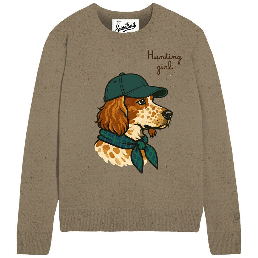 Maglione New Queen Donegal con Stampa cane
