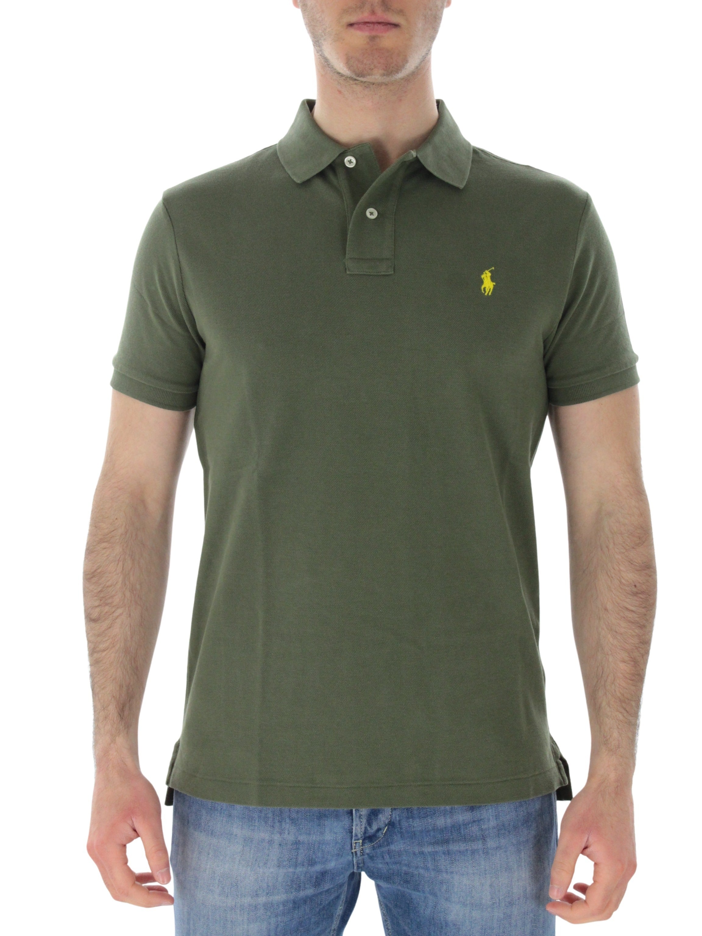 POLO RALPH LAUREN POLO CUSTOM SLIM FIT 710680784304 MILITARE