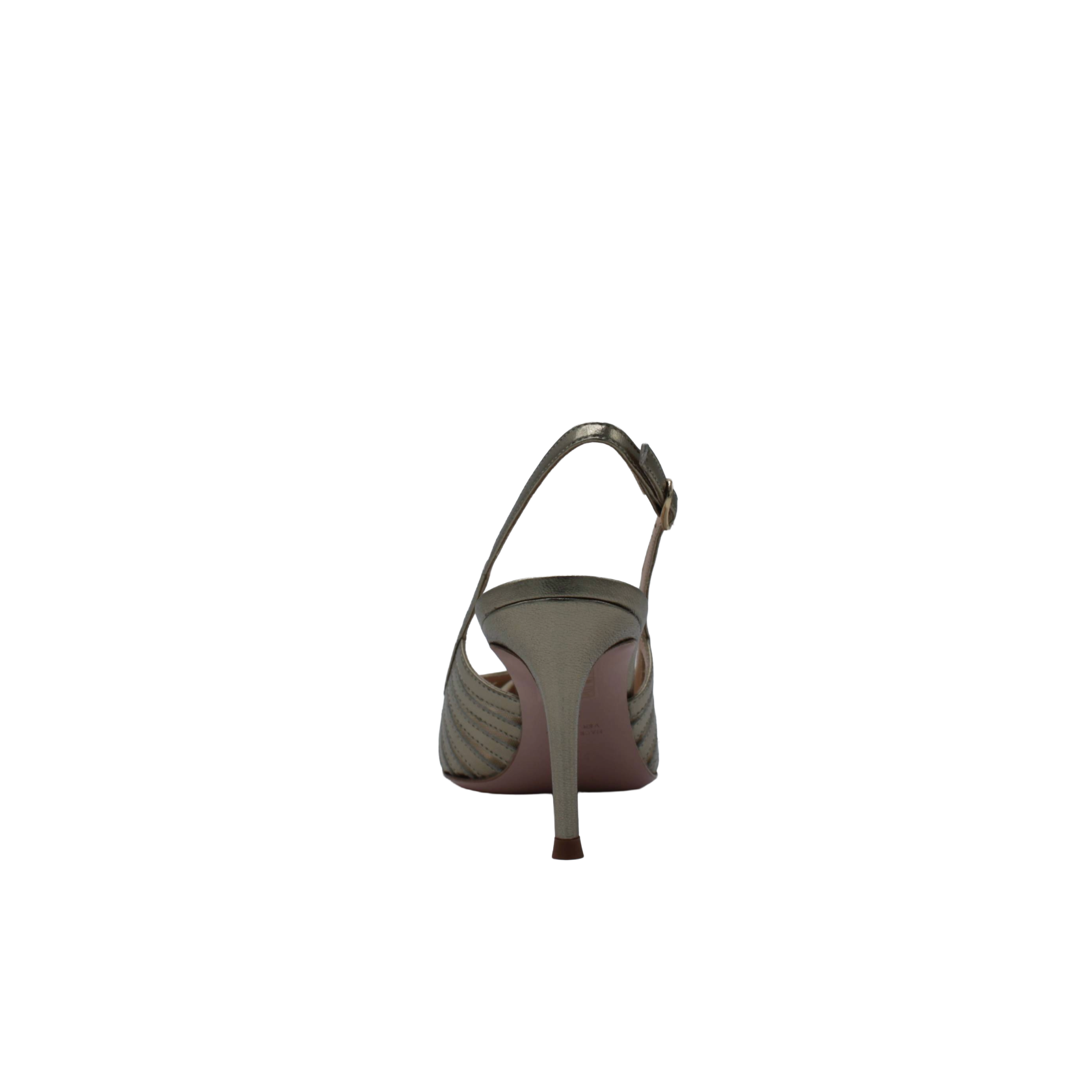 SLINGBACK IN PELLE LAMINATA CON INTAGLI LASERATI E TACCO MEDIO SUNNY