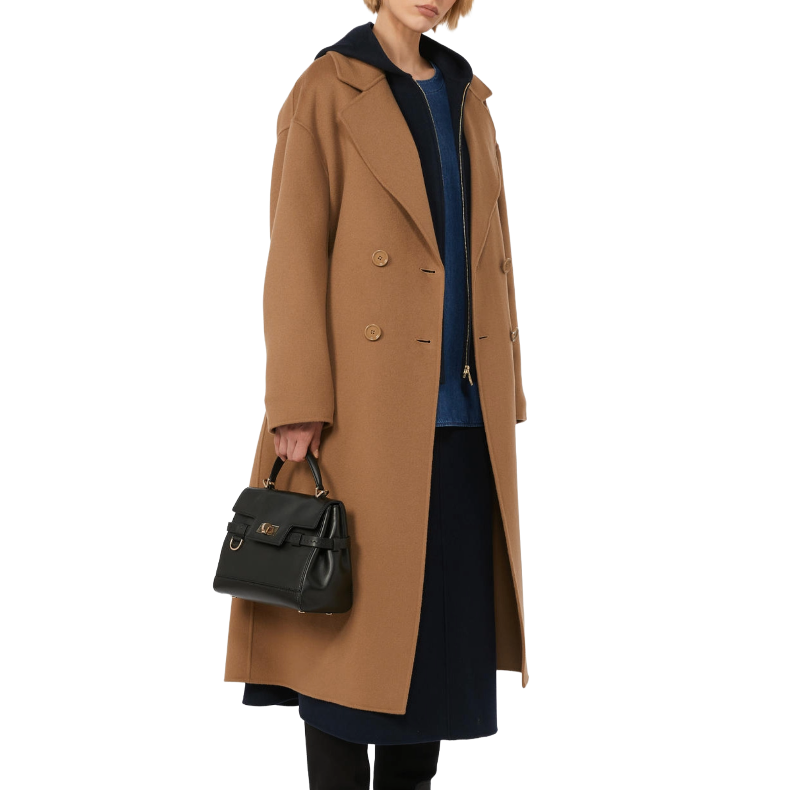 'S Max Mara Doppio Drap In Lana Heller