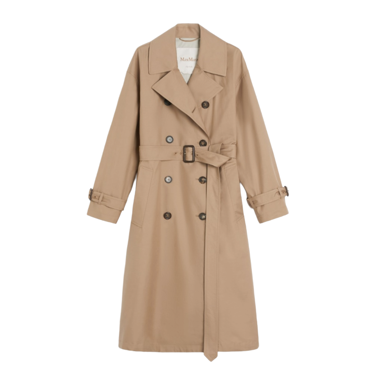 'S Max Mara Trench Lungo In Twill Di Cotone Fiorito