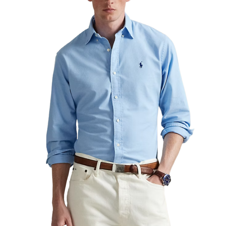 Polo Ralph Lauren Camicia Oxford in Tinta in Capo Custom Fit