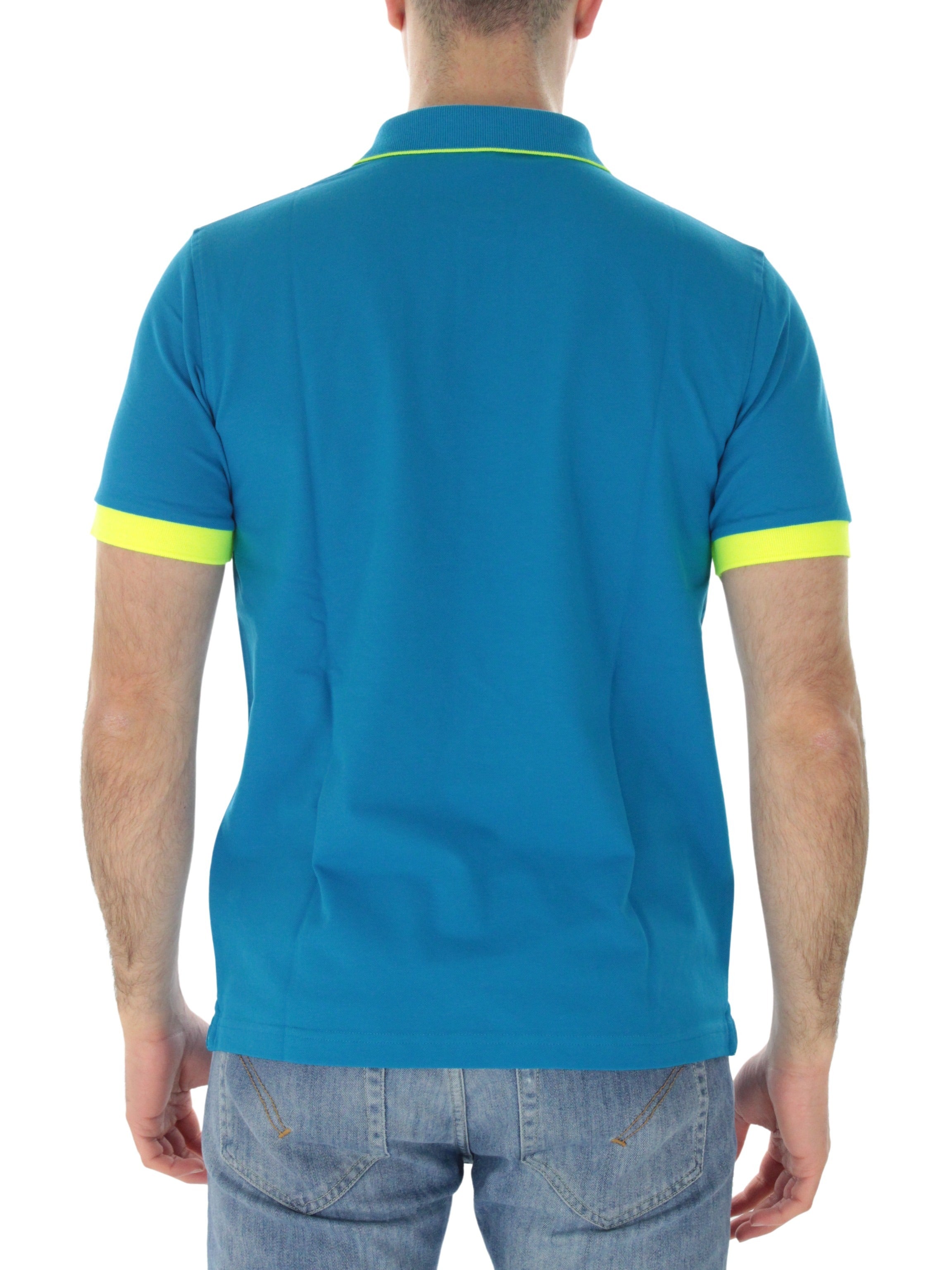 Sun68 polo righino fluo