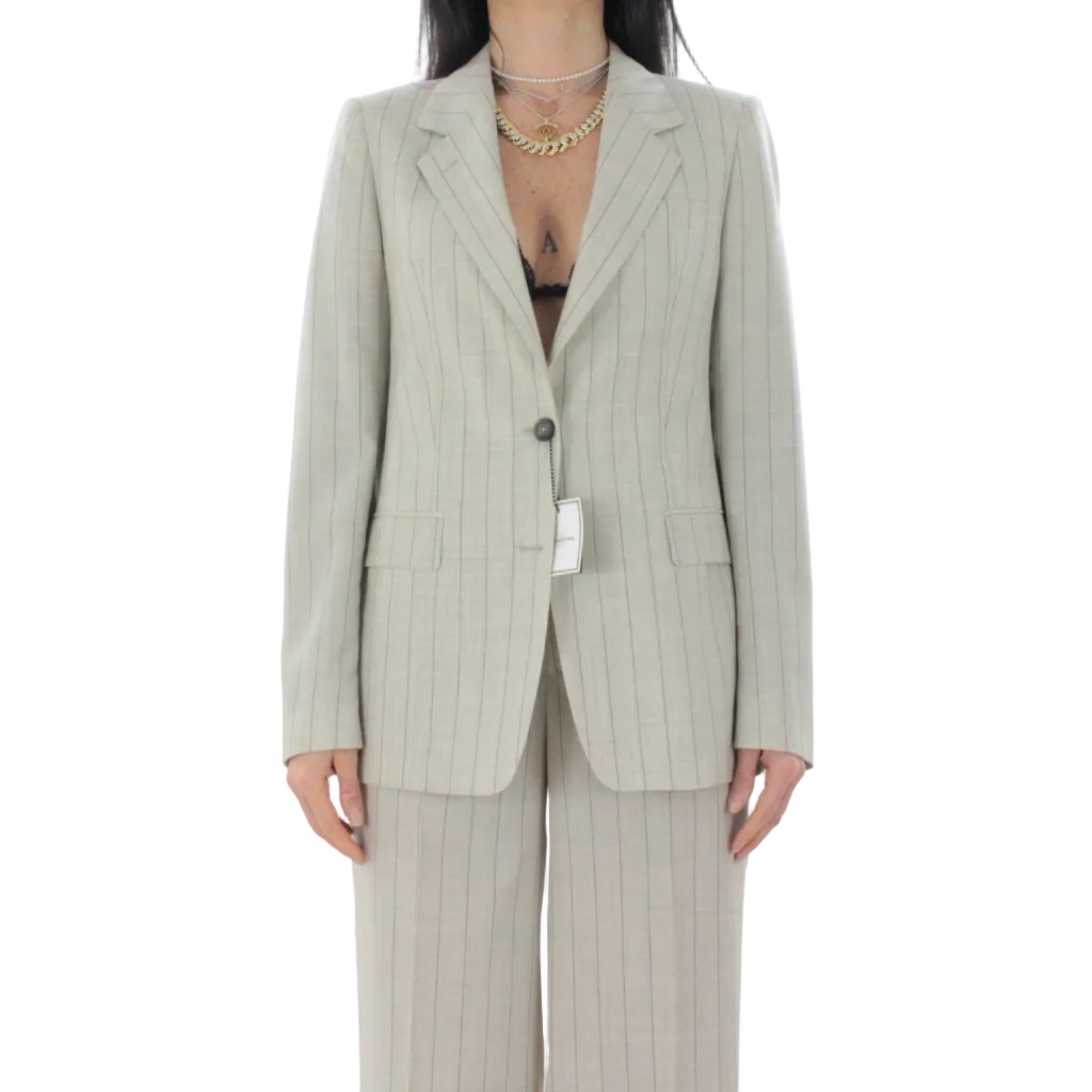 Abito Tailleur con GIacca Monopetto Gessato Parigi