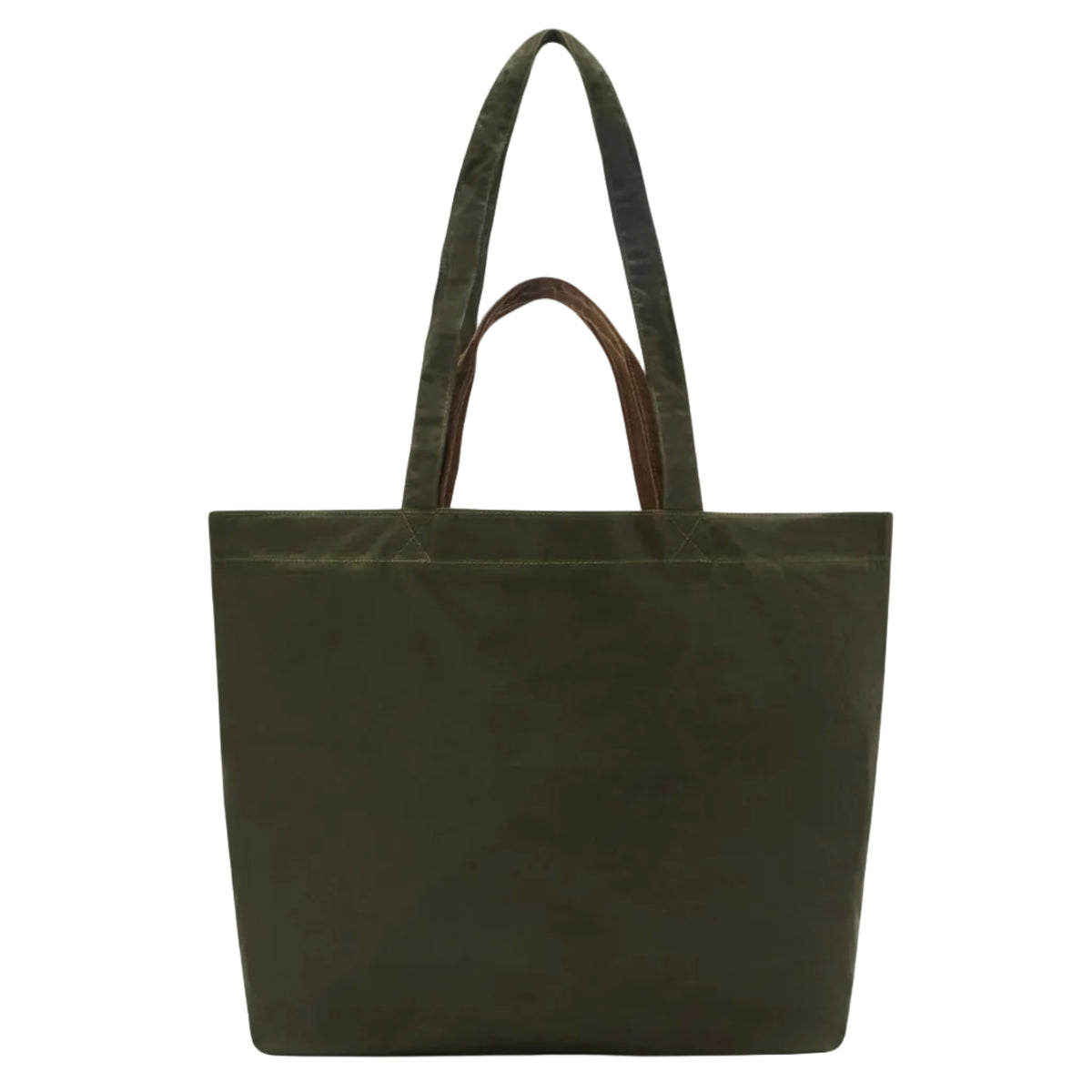 Shopper Essential in tessuto cerato con ricamo logo