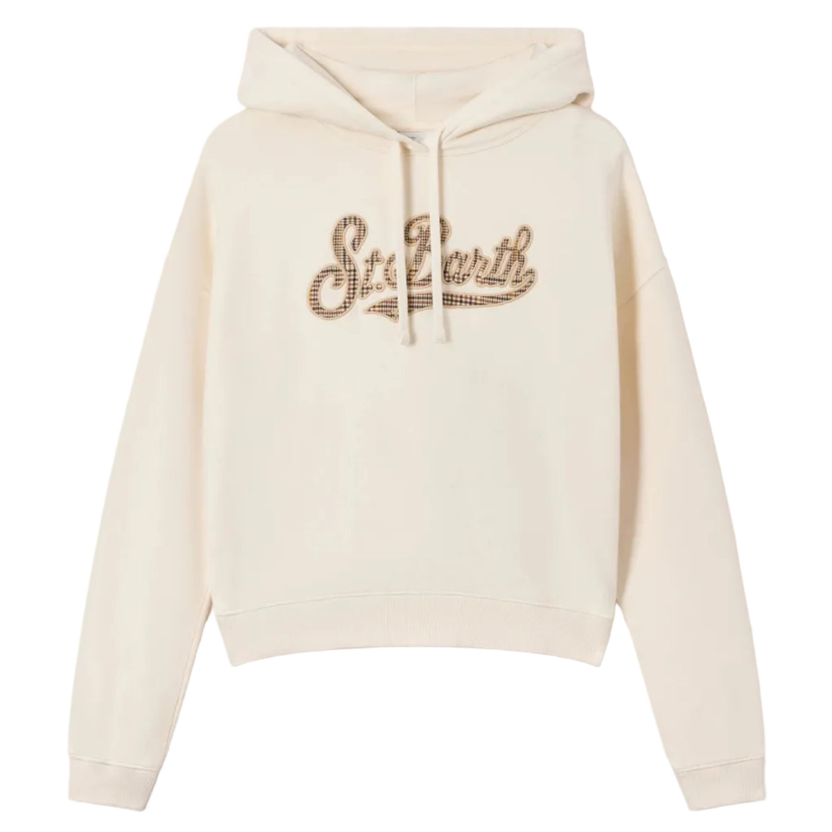 Felpa con cappuccio Mindy con inserto logo tartan