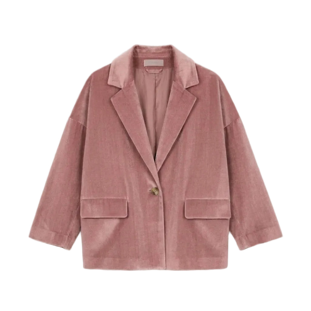Giacca donna in velluto marrone e maniche 3/4
