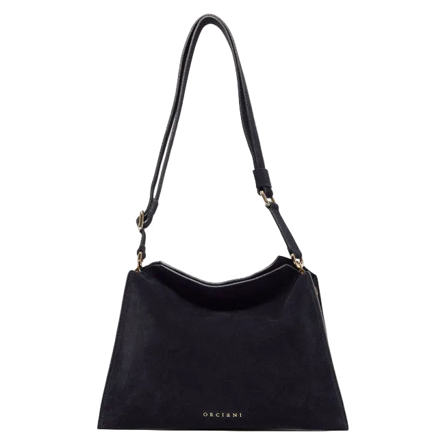 Borsa Trinity Peach Oro Small a spalla in suede e cuoio