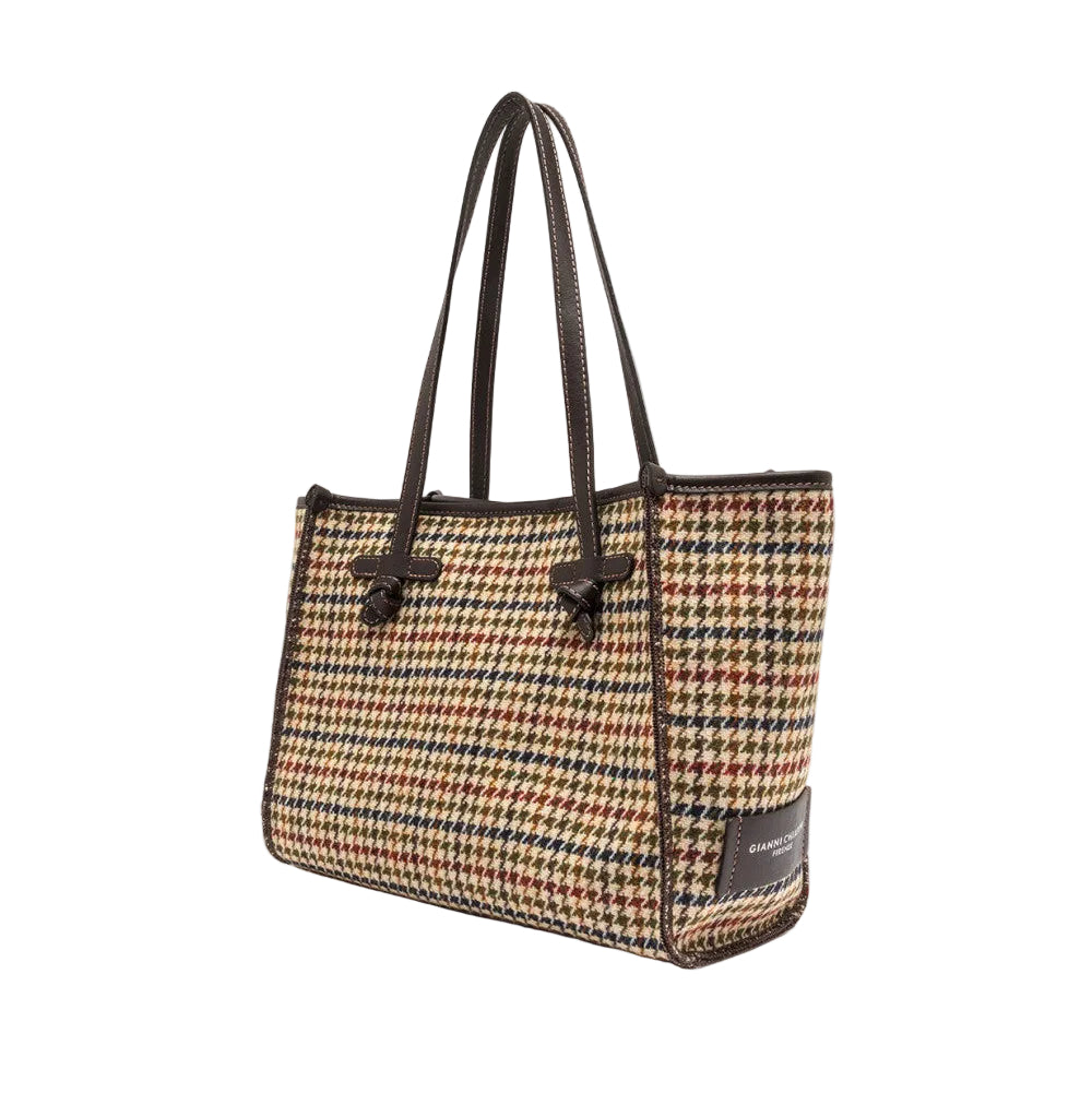 Borsa Marcella Media in Fantasia Pied de Poule