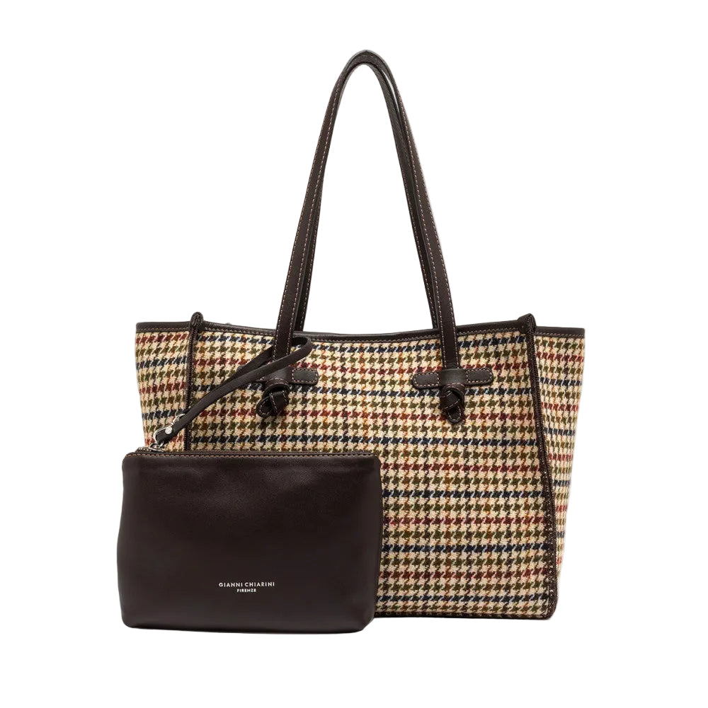 Borsa Marcella Media in Fantasia Pied de Poule