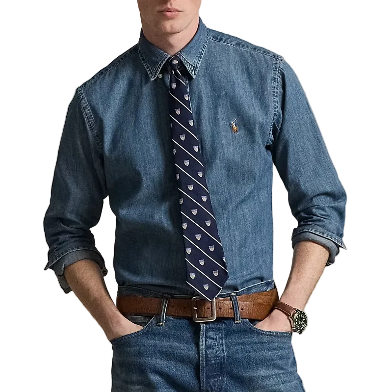 Camicia in Denim Custom Fit