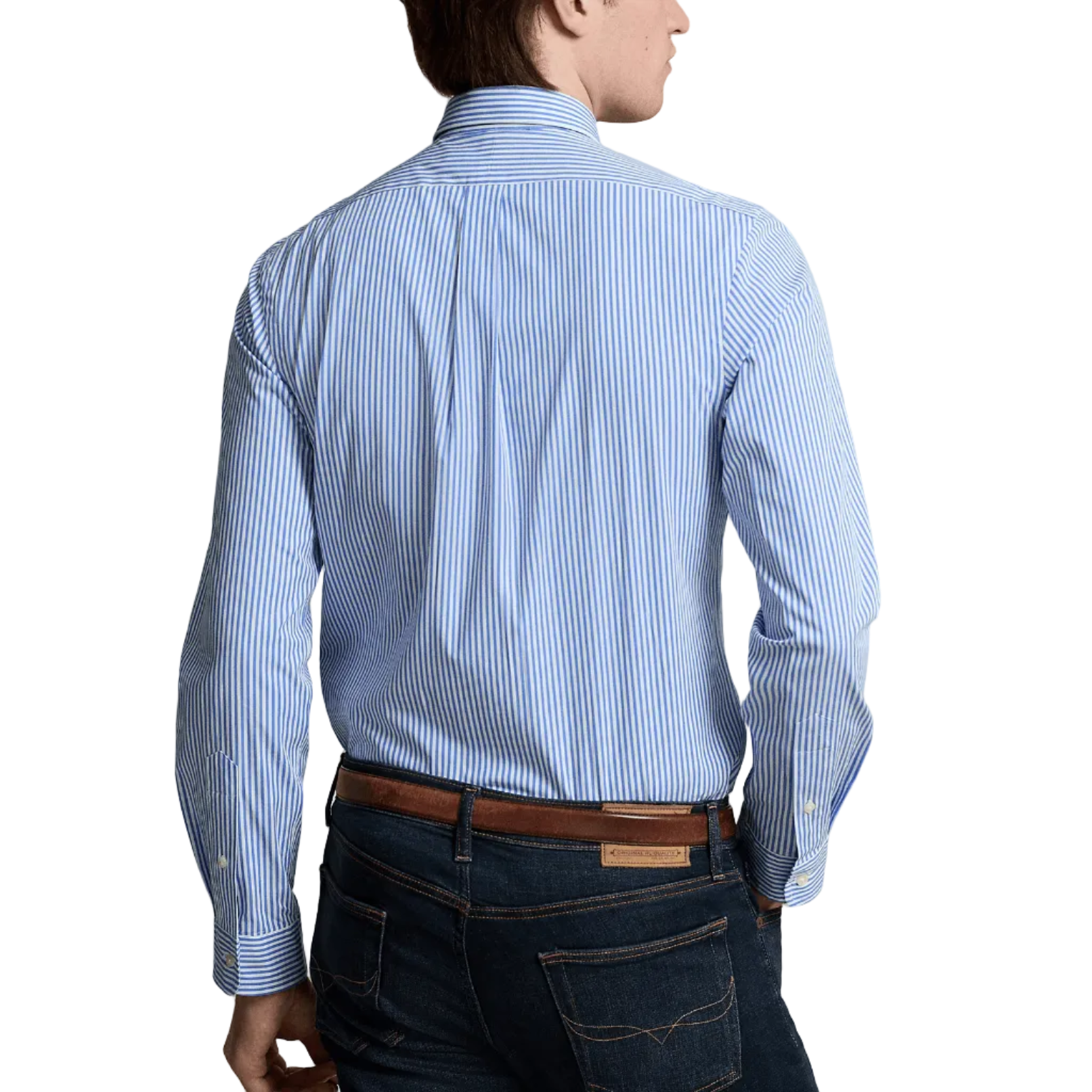 Camicia in Popeline Stretch a Righe Slim Fit