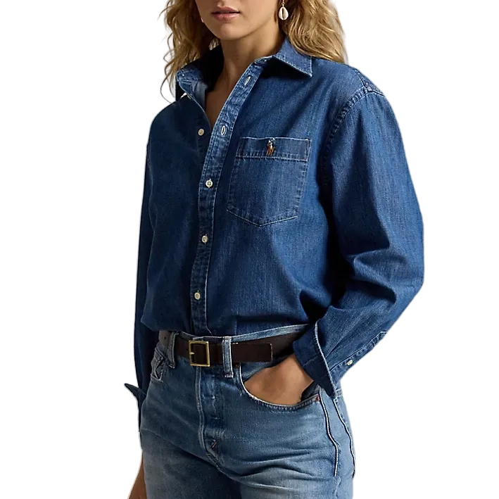 Camicia in denim di cotone Big-Fit